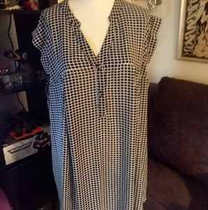 EShakti Black & white checked shirt dress size 4x